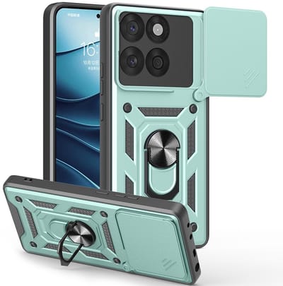 Coverup Hoesje - Geschikt voor Motorola Edge 60 / 60 Fusion Hoesje - Coverup Armor Ring Kickstand Back Cover met Camera Shield - Groen