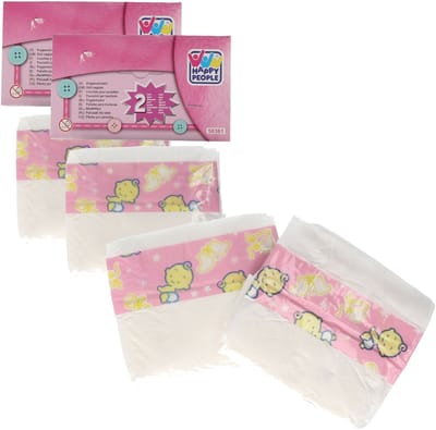 Happy People Poppenluiers - 6x - multikleur - stof/kunststof - 13 x 11 cm - poppenaccessoires