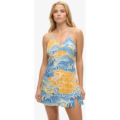 Superdry Minislipjurk met Print Goud Grootte: 40