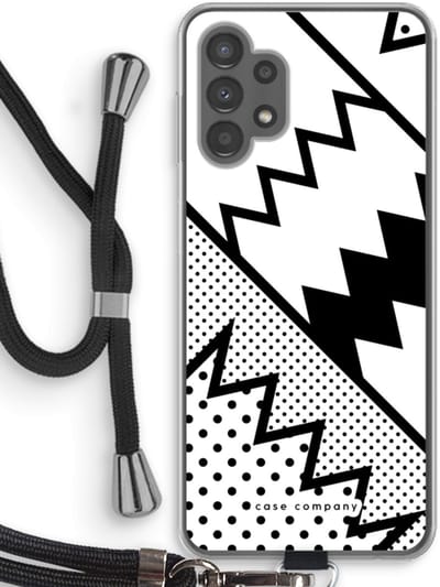Case Company® - Hoesje met koord geschikt voor Samsung Galaxy A13 4G hoesje met Koord - Pop Art #5 - Telefoonhoesje met Zwart Koord - Bescherming aan alle Kanten en Over de Schermrand