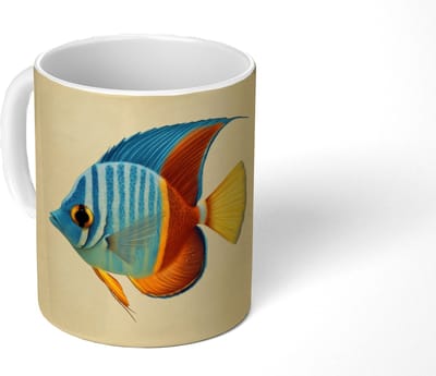 Mok - Koffiemok - Vis - Vinnen - Blauw - Ogen - Mokken - 350 ML - Beker - Koffiemokken - Theemok