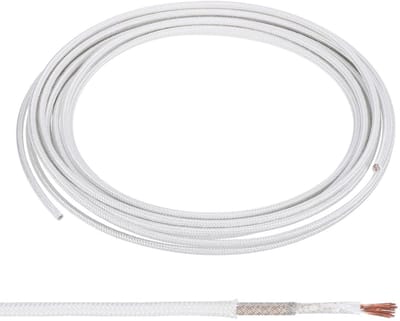 Elektronische kabel - Flexibel snoer - Hoge temperatuur - Glasvezel isolatie - 50 meter - Wit