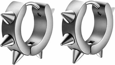 Fako Bijoux® - Oorbellen - Oorringen - RVS - Spikes - Zilverkleurig