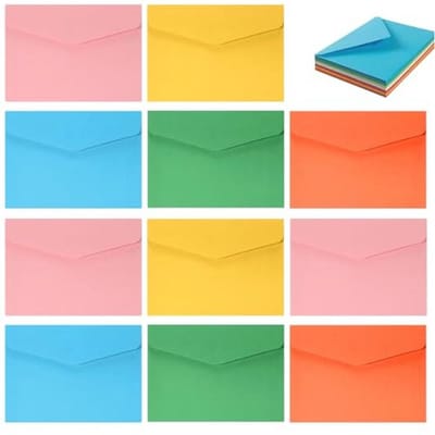 SnelShoppen - 50 Mini Enveloppen in Kleurrijke Stijlen 115x80mm voor Cadeau, Groetkaarten, Bruiloft en Zakelijke Uitnodigingen