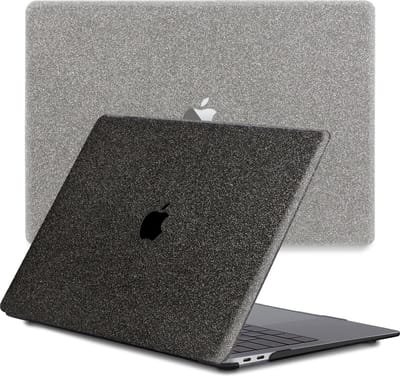 Lunso Geschikt voor MacBook Air 15 inch (2023-2026) cover hoes - case - Glitter Zwart