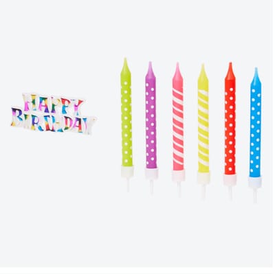 Verjaardagskaarsjes - 18 stuks - Happy Birthday - Diverse kleuren