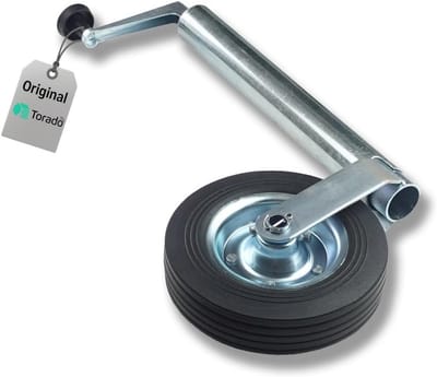 Aanhanger steunwiel - Ondersteuningswiel - Aanhanger stabiliseren - Massief rubber - 4.8 cm - Zilver Zwart