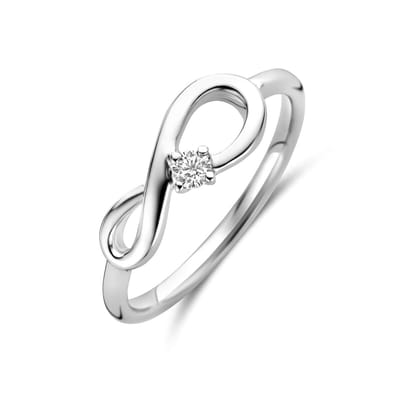 Zilveren Gerhodineerde Infinity Ring met Zirkonia 1342065 – 925 Zilver