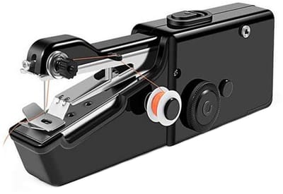 Handaangedreven naaimachine, draagbare mini-elektrische naaimachine met naaibenodigdheden, geschikt voor kleding, gordijnen, handwerk, enz.