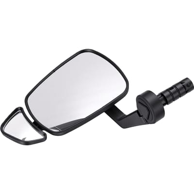 Rétroviseur d'Extrémité de Guidon de Vélo Angle Réglable Rétroviseur Arrière avec Tige en Alliage d'Aluminium pour Guidon de 15 22 mm Noir Left