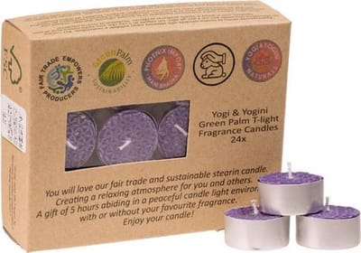 Theelichtjes stearine lavendel (4x2 cm) Fair Trade - 24 stuks