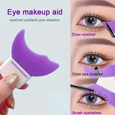 Oogpotlood Sjabloon - Make-up Hulpmiddel - Nauwkeurig Lijnen - Herbruikbaar Siliconen - 5.7 x 5.5 cm - Transparant