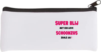 Akyol - super blij met een lieve schoonzus zoals jij Etui - Zus - de liefste schoonzus - verjaardag - cadeautje voor zus - zus artikelen - kado - geschenk - 20 bij 9 cm