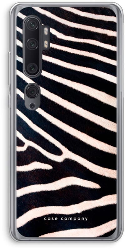 Case Company® - Hoesje geschikt voor Xiaomi Mi Note 10 hoesje - Zebra - Soft Cover Telefoonhoesje - Bescherming aan alle Kanten en Schermrand