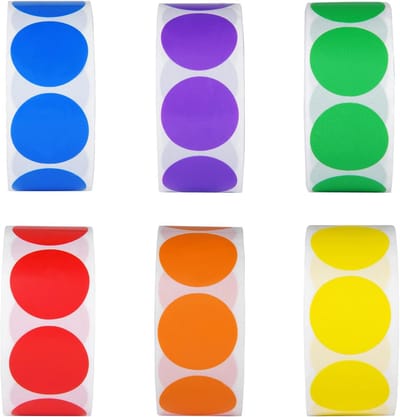 3000 Stuks Kleurcode Cirkelstickers Zelfklevend 1 Inch voor Kantoor en School