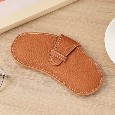 Lederen zonnebrilhoes, zacht lederen brillenetui, draagbare slanke PU-brillenhoesjes, brillenetui, brillenetui, lichtgewicht brillenopbergzakken voor vrouwen en mannen