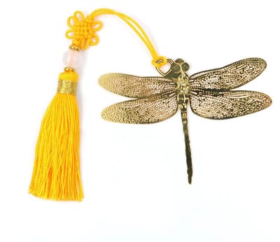 Dailygoods - Metalen bladwijzer - Libelle bladwijzer - Uniek cadeau voor boekenliefhebbers - Gouden messing - Duurzaam en stevig - Geschikt voor bibli...