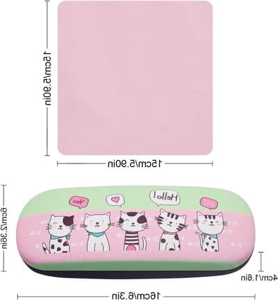 Brilhoes Set van 4, Hartvormige Hardcase Clamshell Brildozen met 4 Reinigingsdoekjes voor Brilbescherming en Geschikt voor de meeste Zonnebrillen en Optische Brillen