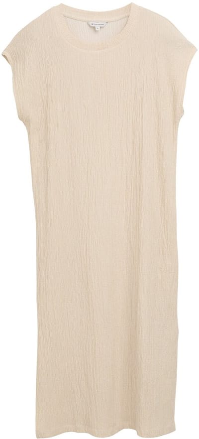 Tom Tailor - Gekreukte jurk - Maat 46 - champagne structure