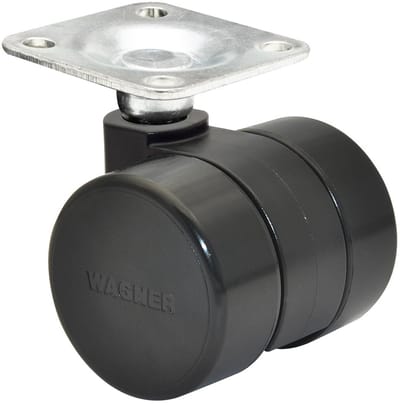 Meubelwieltjes Zwenkwiel - Dubbelwiel Zwenkwielen - Meubels Verplaatsen - Harde Zwenkwielen - 38 mm - Zwart