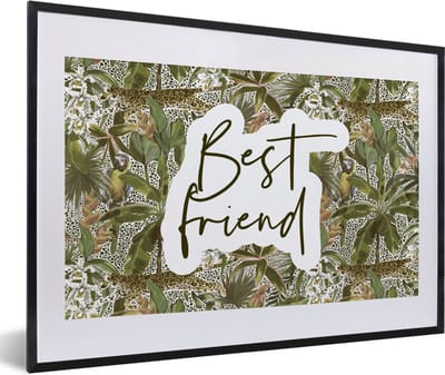 Fotolijst incl. Poster - Beste vrienden - Quotes - Best friend - Spreuken - 60x40 cm - Posterlijst