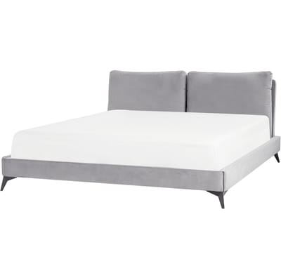 MELLE - Tweepersoonsbed - Grijs - 180 x 200 cm - Fluweel