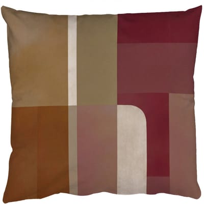 Sierkussens - Kussentjes Woonkamer - 50x50 cm - Vlakken - Abstract - Bordeaux - Lijnen