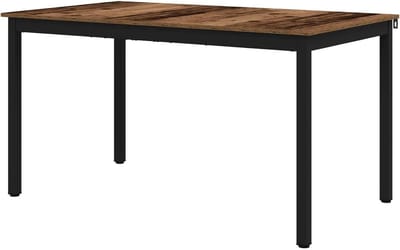 Eettafel Rechthoekig - Eetkamertafel - Gezellig Tafelen - Strakke Lijnen - 140 x 80 cm - Oud Hout