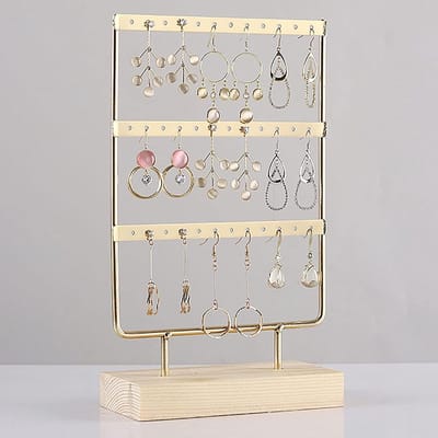 Juwelendoos Met Haken - Sieradenhouder Display - Sieraden Organiseren - Grote Capaciteit - 15x7x25cm - Goudkleurig
