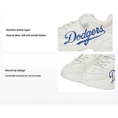 MLB Big Ball Chunky Mode Velcro Basse Top Chaussures Décontractées Baskets Enfant Blanc Cassé 7ASHC202N-07WHS 29.5 white