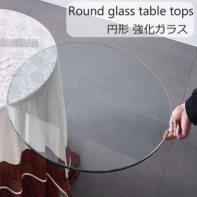 Glazen Tafelblad - Ronde Glasplaat - Eettafel Beschermen - Veiligheidsrand Design - Diameter 45 cm - Transparant