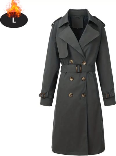 Livano Mantel Dames - Tussenmantel - Jas - Mantelpakje - Trenchcoat - Overjas - Overcoat - Winter - Grijs - L