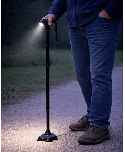 Opvouwbare Wandelstok Zwart met Verlichting