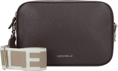 COCCINELLE Leren Schoudertas Tebe Crossover Bag Fondant Brown Donkerbruin