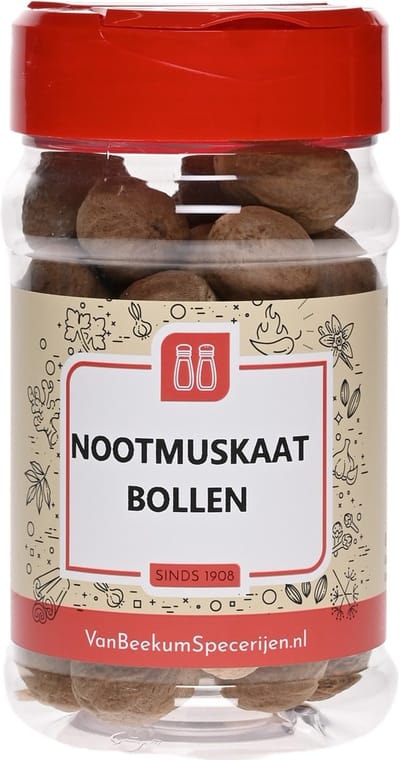 Van Beekum Specerijen - Nootmuskaat Bollen - Pot 160 Gram