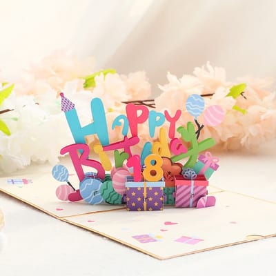 3D verjaardagskaart - Happy Birthday Letters Kaart