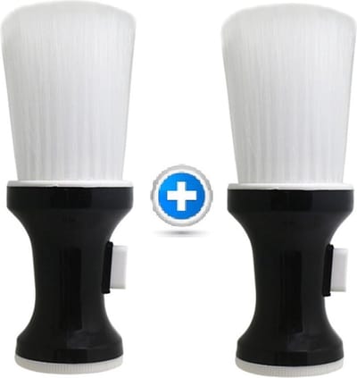 Maxenza Nekborstel - Nekkwast - Kappersborstel Hoog Kwaliteit - Professionele Barber Brush - 2 Stuks - Wit