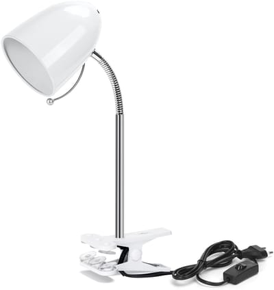 Aigostar 10LR5- Bureaulamp - Klemlamp - E27 fitting - Verstelbare Leeslamp - Tafellamp - Wit - Excl. lichtbron