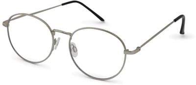 Leesbril Readr. OVAL met blauwlichtfilter – Sterkte +1.00 - Kleur Shiny Silver - lichtmetalen frame & flexveren - comfortabele pasvorm - inclusief etui & koordje