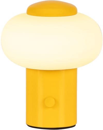 Lucide GUSTAV - Oplaadbare Tafellamp - Accu/Batterij - Ø 8 cm - LED Dimbaar - 1x0,8W 2700K - Geel | Essential