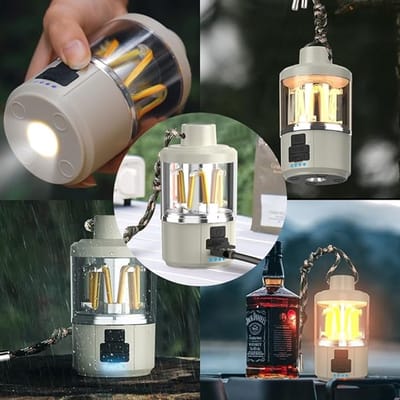 Multifunctionele Campinglamp | Tentlamp | Powerbank | Usb-C | 3 tinten LED | Zaklampfunctie | Oplaadbaar