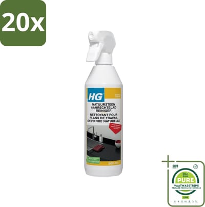 20 x HG Natuurstenen Aanrechtbladreiniger 500 ml - Grootverpakking - Natuursteen Reiniger - Aanrechtblad Reiniger - Graniet Reiniger - Marmer Reiniger - Hardsteen Reiniger