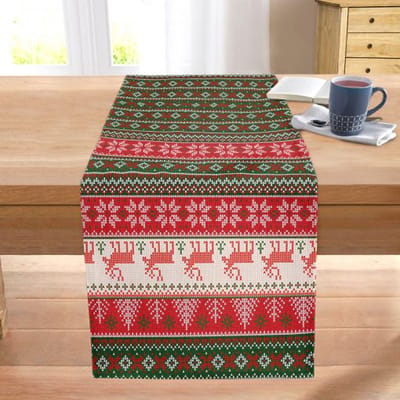 Zethome - Tafelloper Kerstmis - Digitaal Dedrukte - Decoratieve Loper met Kerstthema - Tafelloper - 185 x 36 cm