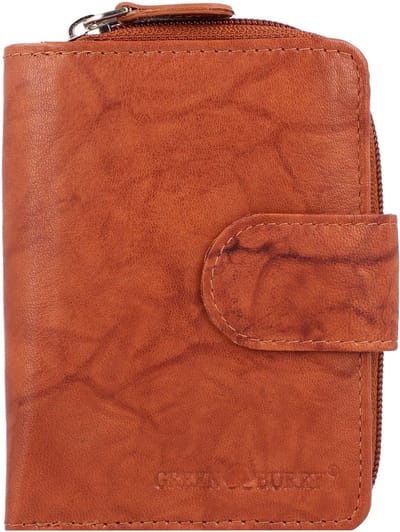Greenburry Basic Portemonnee RFID Leer 9 cm - Dames - Staand formaat - cognac