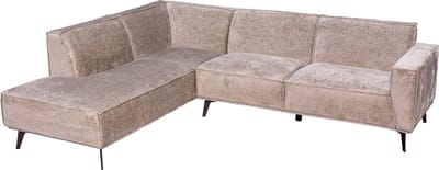 Tower Living - Leeds hoekbank + ottoman links touch - taupe