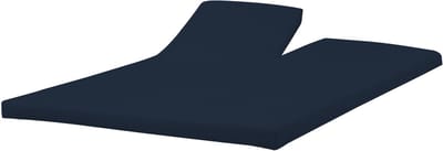 Princess Line Comfortabel Ultra-Soft Splittopper Hoeslaken 160x200 - 100% Katoen Jersey - Hoeslaken voor Elektrisch & Verstelbaar Bed - Rondom Elastiek - Hoekhoogte 15 cm - Bovensplit ca. 90 cm -Donkerblauw