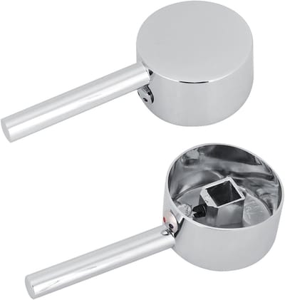 Vervangende Kraanhandgreep voor Badkamer Wastafel, Universele 45mm Cartridge, Duurzaam en Glanzend Metaal, Ideaal voor Verbetering van Waterstroom