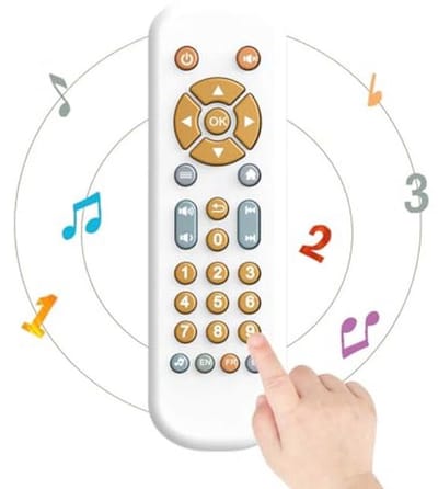Baby Afstandsbediening Speelgoed met Geluid en Licht - Educatief Muziek Speelgoed voor Baby's en Peuters - Café voor Taalontwikkeling in Engels, Frans en Spaans