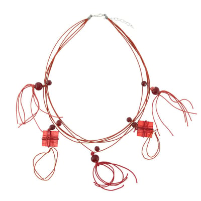 Behave - Rode Ketting met Meerdere Lagen en Hangers - 44,5 cm