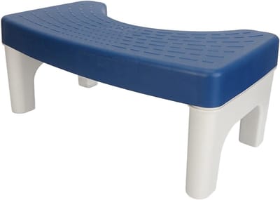 Toiletkruk - Opstapkruk Krukje - Stoelgang Verbeteren - Verdikte Constructie - 42x24x7 cm - Blauw